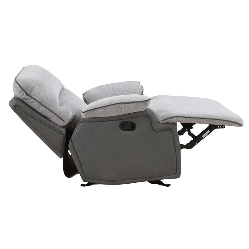 steve silver cyprus light gray fabric recliner chair