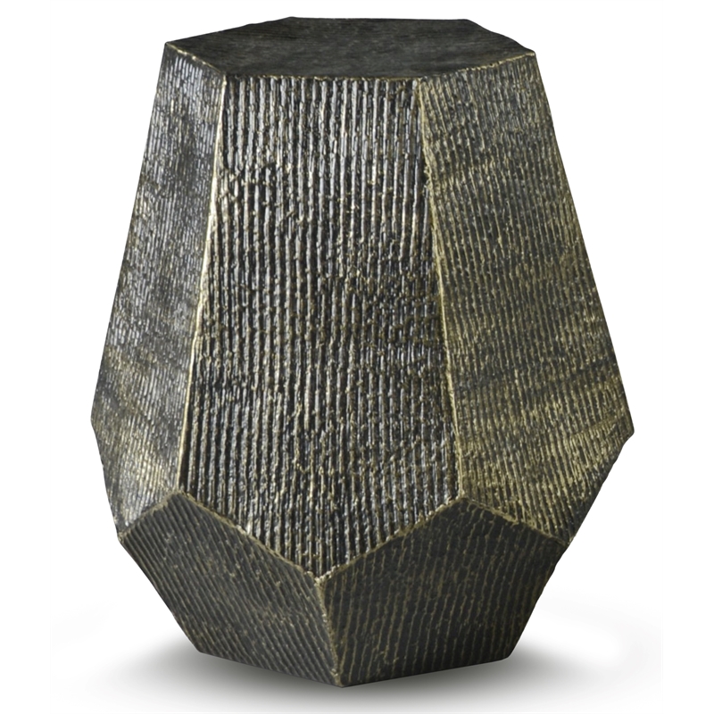 Steve Silver Donato Hexagon Brass Metal End Table