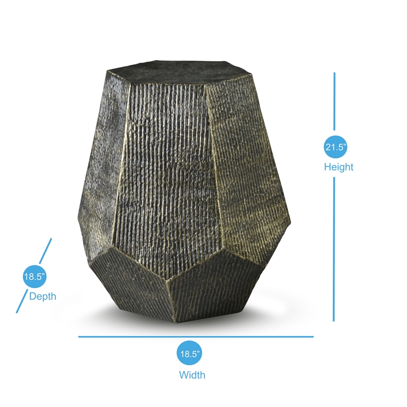 Steve Silver Donato Hexagon Brass Metal End Table