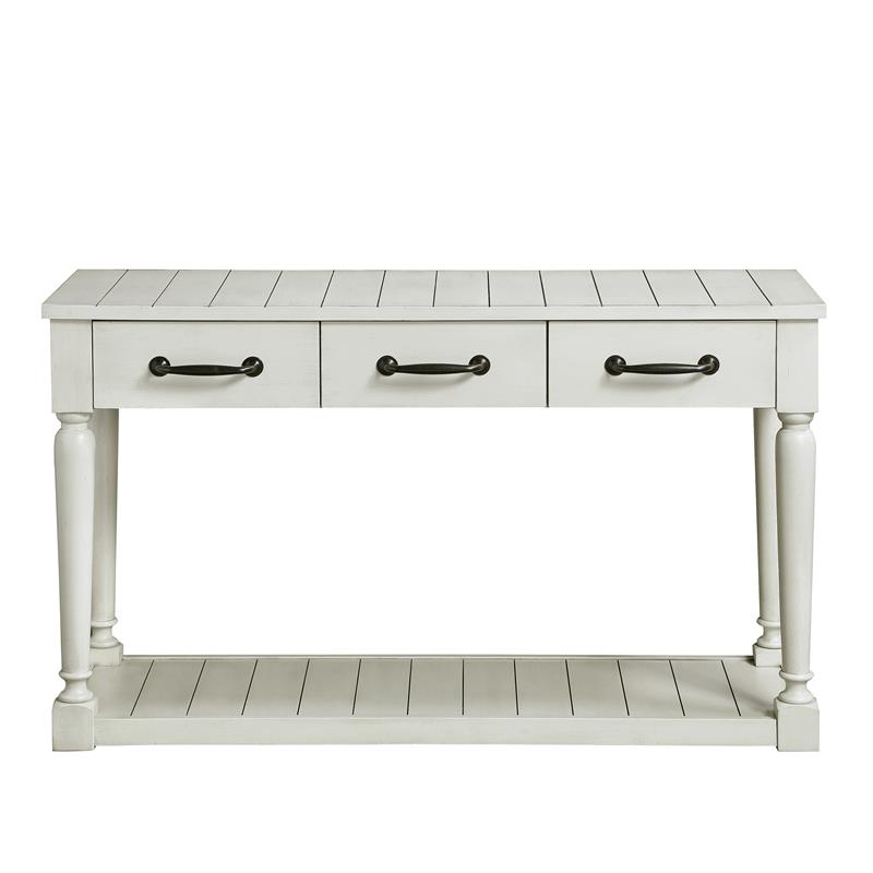Steve Silver Hemingway White Alabaster Sofa Table