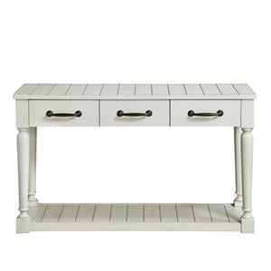 Steve Silver Hemingway White Alabaster Sofa Table