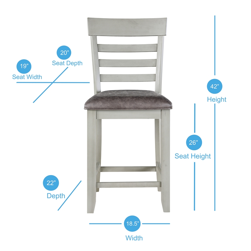 Steve Silver Hyland Stone Gray Wood Counter Chair