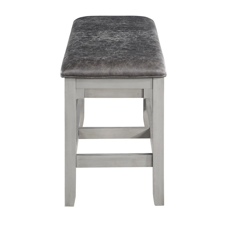 Steve Silver Hyland Stone Gray and Charcoal Wood 6-Piece Dining Set