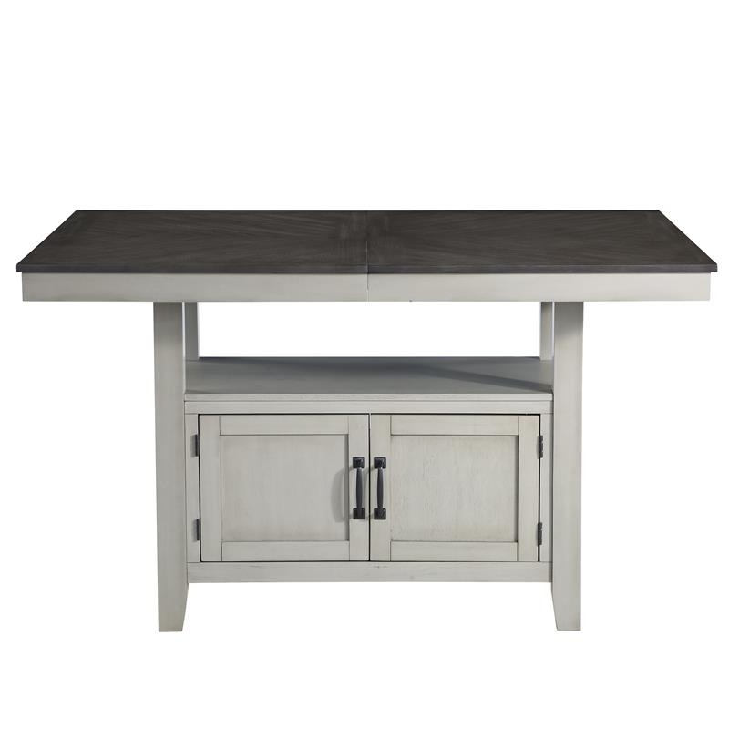 Steve Silver Hyland Stone Gray and Charcoal Wood 7-Piece Dining Set