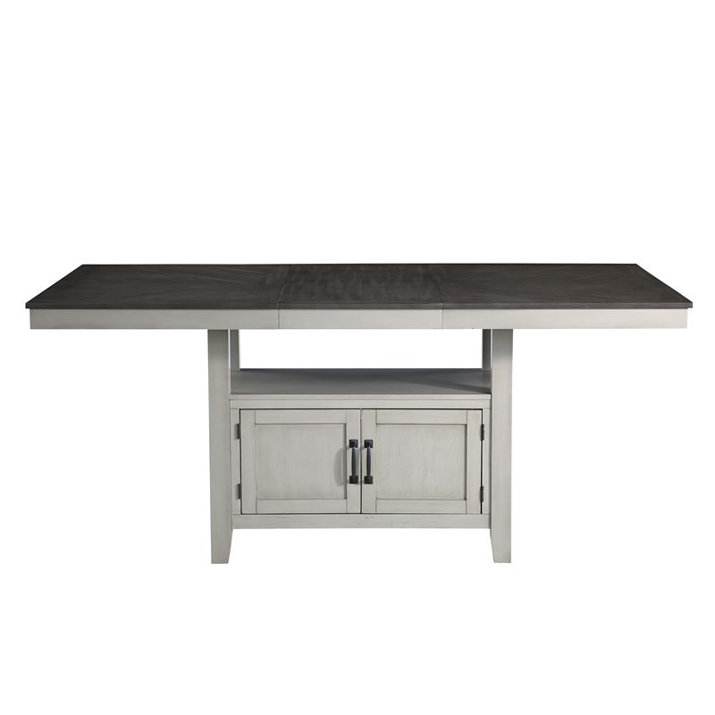Steve Silver Hyland Stone Gray and Charcoal Wood 7-Piece Dining Set
