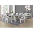 Steve Silver Canova Weathered White Wood and Marble Top Dining Table