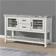 Steve Silver Canova Weathered White Wood and Marble Top Server