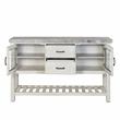 Steve Silver Canova Weathered White Wood and Marble Top Server