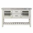 Steve Silver Canova Weathered White Wood and Marble Top Server