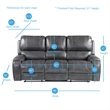 Steve Silver Keily Gray Faux Leather Manual Reclining 3-Piece Motion Set
