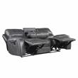 Steve Silver Keily Gray Faux Leather Manual Reclining 3-Piece Motion Set