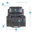 Steve Silver Keily Gray Faux Leather Manual Reclining 3-Piece Motion Set