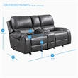 Steve Silver Keily Gray Faux Leather Manual Reclining 3-Piece Motion Set