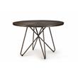 Steve Silver Derek Round Wood Top and Black Metal Base Dining Table