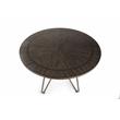 Steve Silver Derek Round Wood Top and Black Metal Base Dining Table