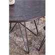 Steve Silver Derek Round Wood Top and Black Metal Base Dining Table