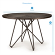 Steve Silver Derek Round Wood Top and Black Metal Base Dining Table