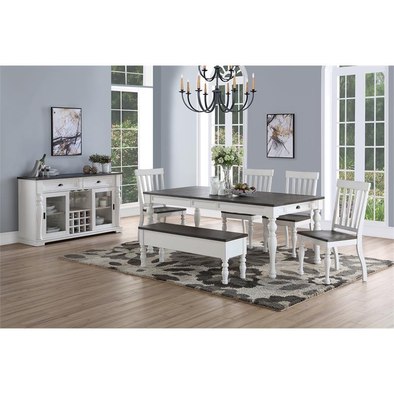 Steve Silver Joanna Two-tone Ivory and Dark Oak Storage Bench