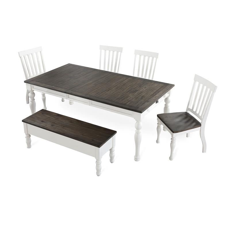 Steve Silver Joanna Two-tone Ivory and Dark Oak Storage Bench