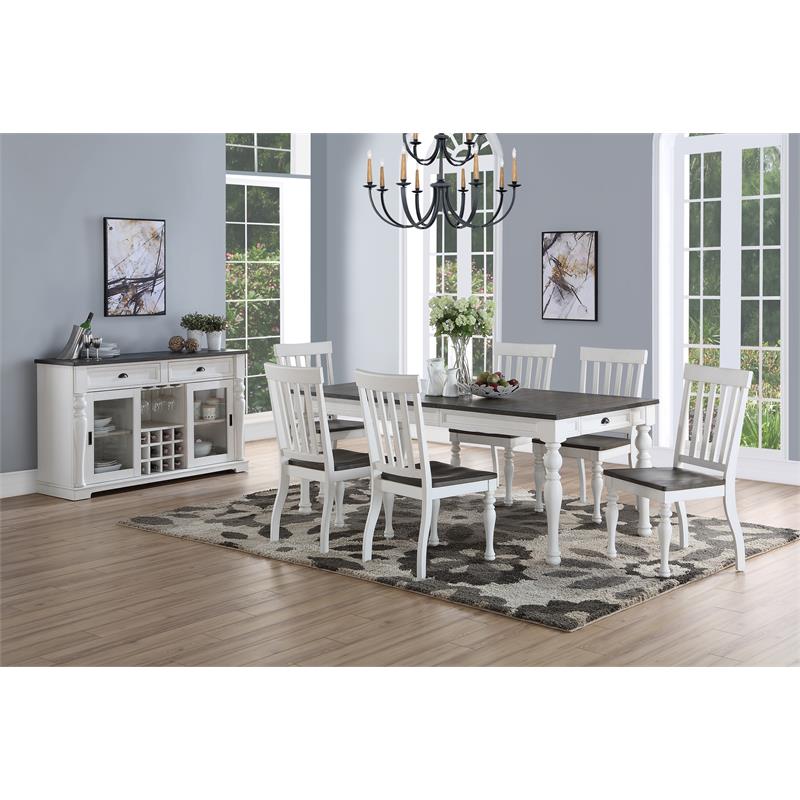 Steve Silver Joanna Two-tone Ivory and Dark Oak Dining Table