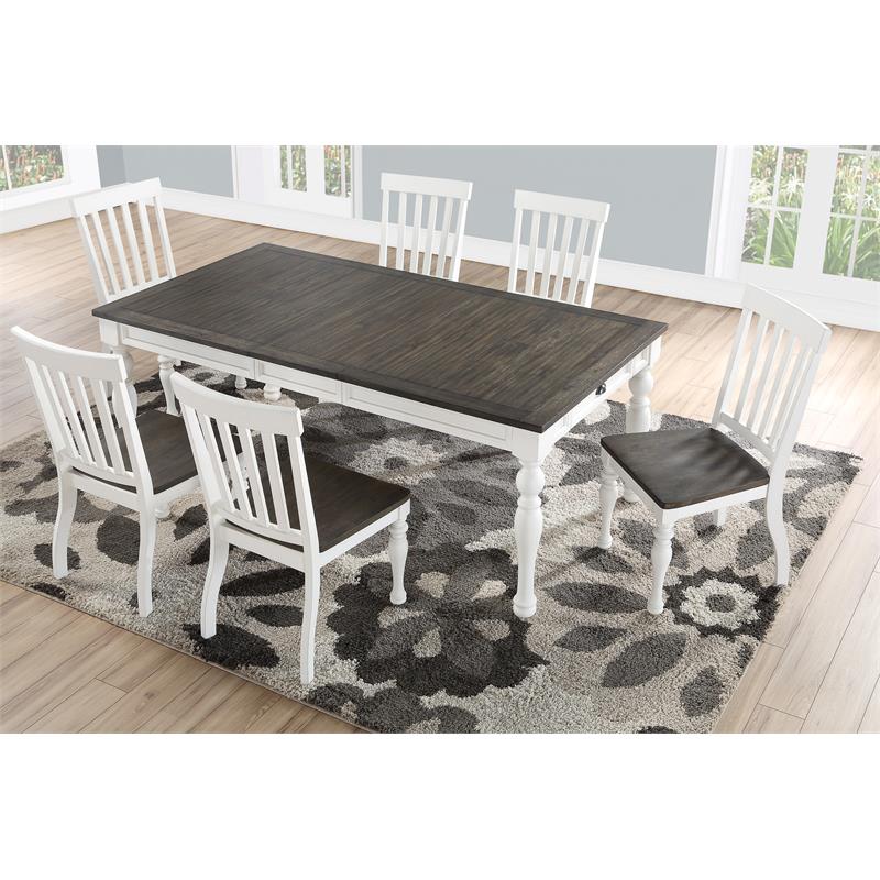 Steve Silver Joanna Two-tone Ivory and Dark Oak Dining Table