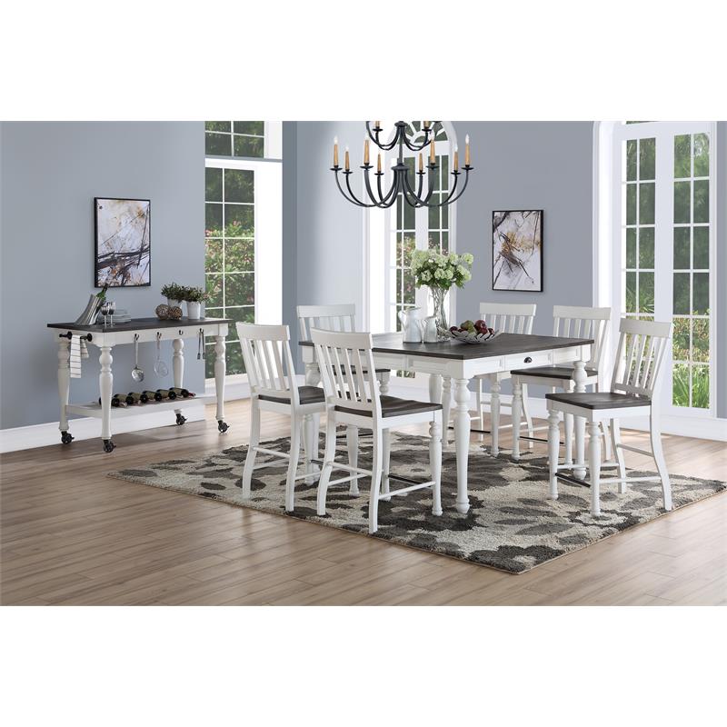 Steve Silver Joanna Two-tone Ivory and Dark Oak Counter Chair