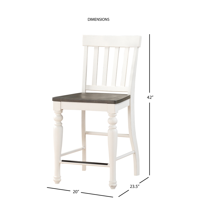 Steve Silver Joanna Two-tone Ivory and Dark Oak Counter Chair