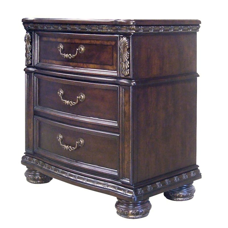 Steve Silver Monte Carlo Rich Cocoa Chocolate 3-drawer Wood Nightstand