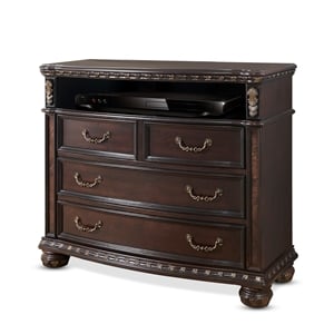 Steve Silver Monte Carlo Rich Cocoa Chocolate Media Wood Chest