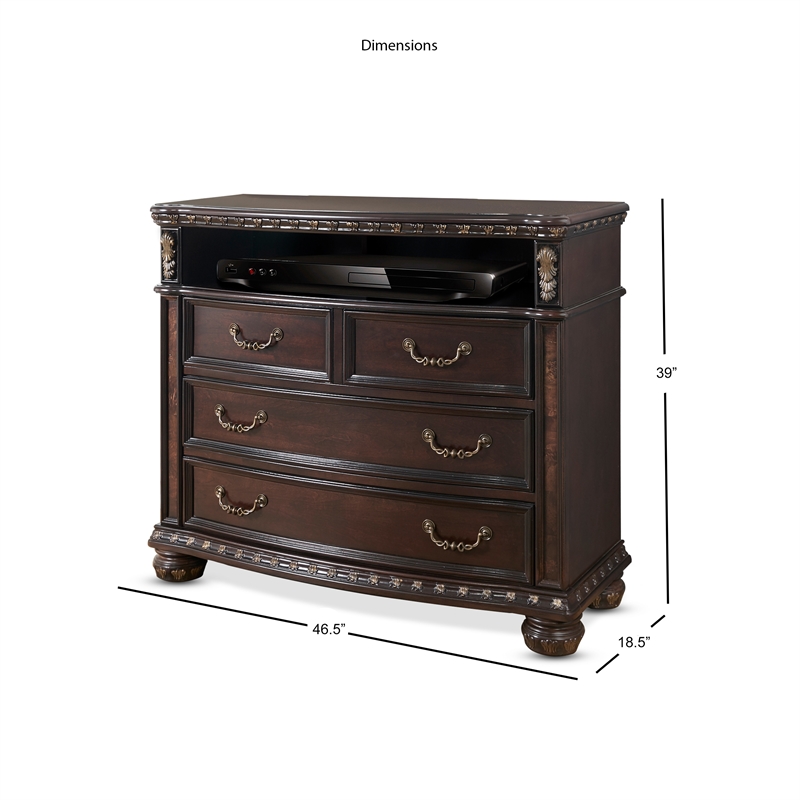 Steve Silver Monte Carlo Rich Cocoa Chocolate Media Wood Chest