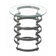 Tayside Chrome and Metal Tempered Glass Top End Table