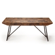 Walden Brown Wood ParquetTop with Dark Gray Iron Base Cocktail Table
