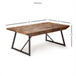 Walden Brown Wood ParquetTop with Dark Gray Iron Base Cocktail Table