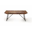 Walden Brown Wood ParquetTop with Dark Gray Iron Base Cocktail Table