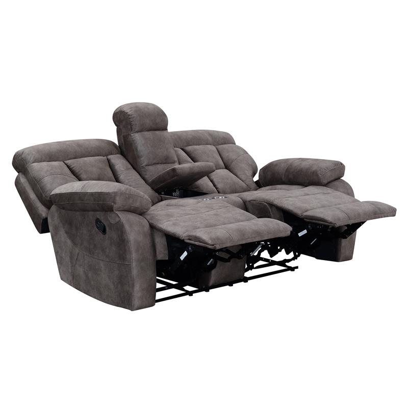 Bogata Sofa and  Loveseat and Chair Set in Mushroom Brown Upholstery Fabric