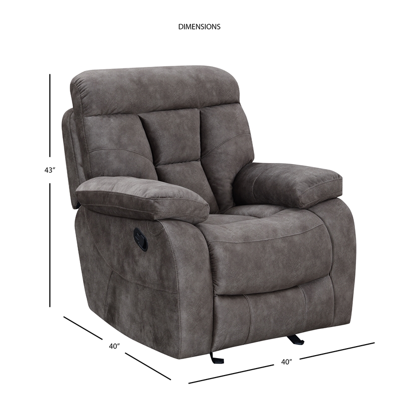 Bogata Sofa and  Loveseat and Chair Set in Mushroom Brown Upholstery Fabric