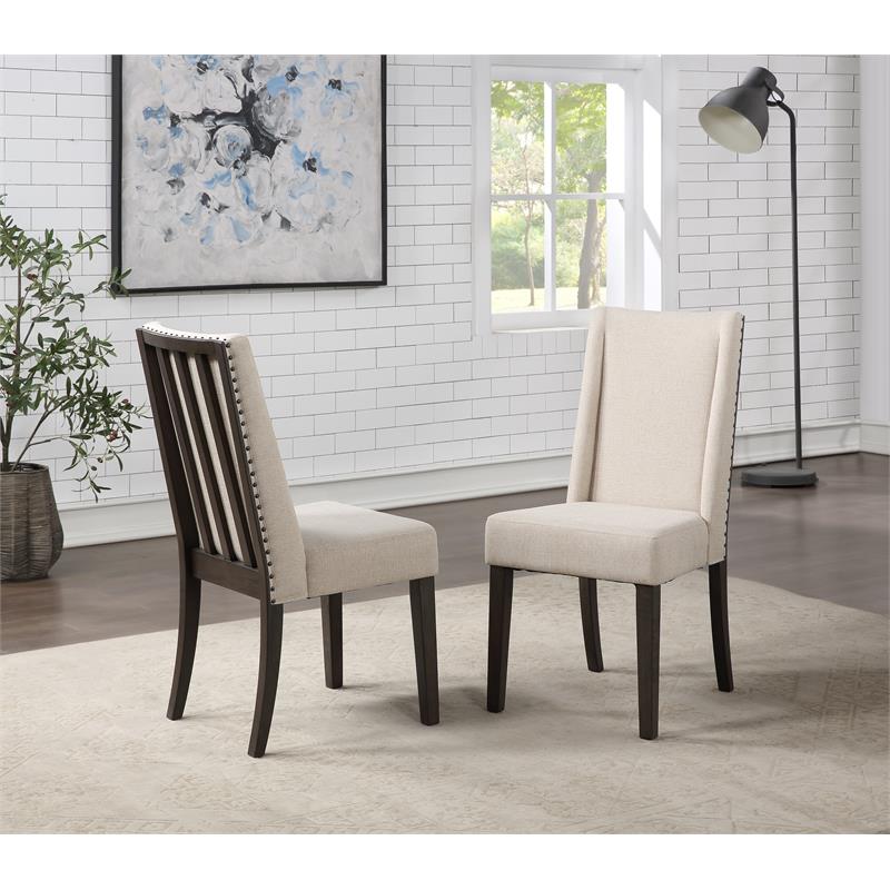 Steve Silver Napa Fabric Upholstered Dining Chair - Dusky Cedar-Beige