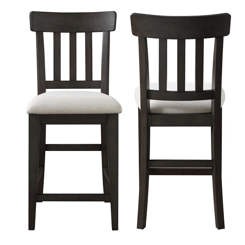 Napa Natural Linen Fabric and Wood Counter Height Chair