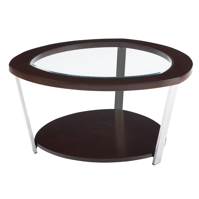 Steve Silver Duncan Espresso Finished Wood and Metal Cocktail Table