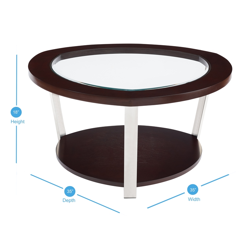 Steve Silver Duncan Espresso Finished Wood and Metal Cocktail Table