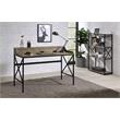 Steve Silver Corday Gray Wood and Black Metal Desk with USB Port