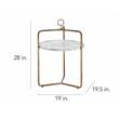 Steve Silver Miro White Faux Marble and Gold Metal Side Table
