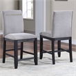 Yves Rubbed Charcoal and Light Gray Fabric Counter Chair