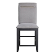 Yves Rubbed Charcoal and Light Gray Fabric Counter Chair