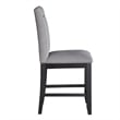 Yves Rubbed Charcoal and Light Gray Fabric Counter Chair
