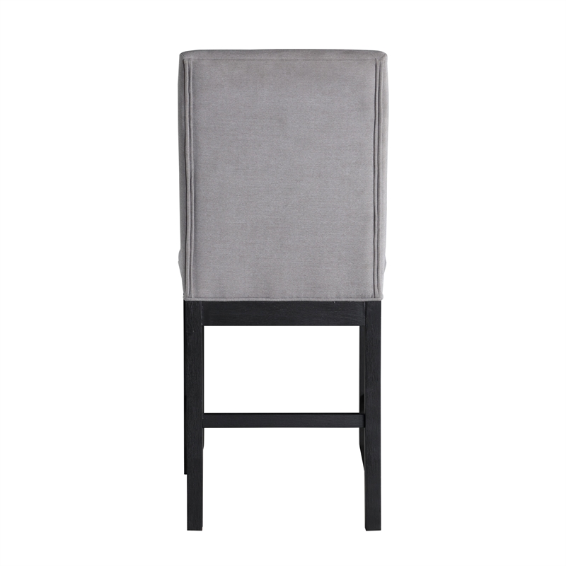 Yves Rubbed Charcoal and Light Gray Fabric Counter Chair