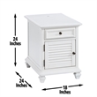 Charlestown Modern Farmhouse Soft White Wood Storage End Table with USB