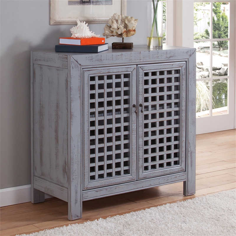 Steve Silver Rio Farmhouse Antiqued Gray Wood Accent Cabinet