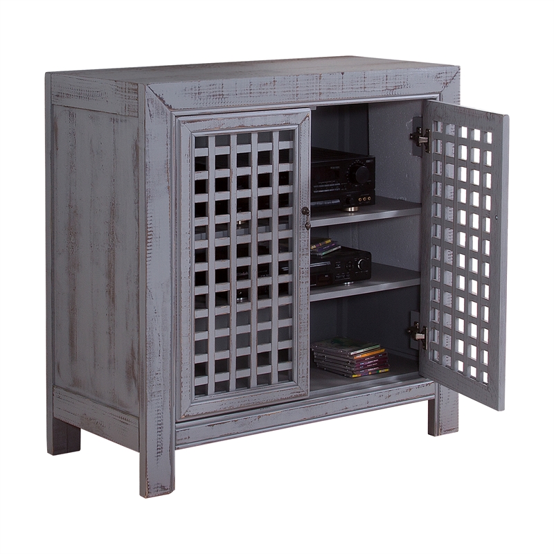 Steve Silver Rio Farmhouse Antiqued Gray Wood Accent Cabinet