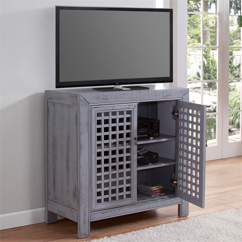 Steve Silver Rio Farmhouse Antiqued Gray Wood Accent Cabinet